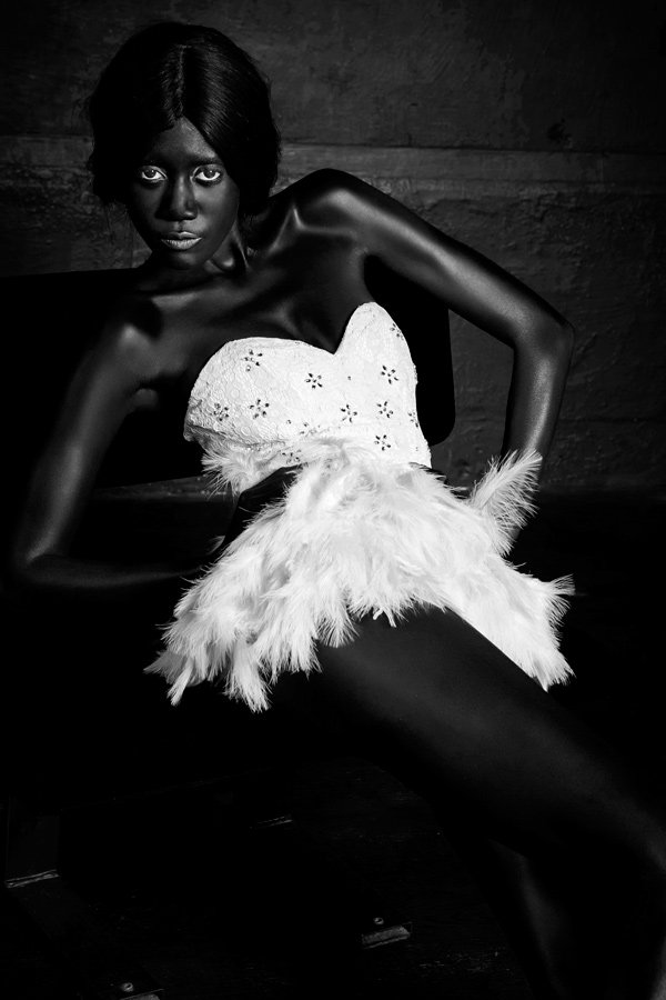 Serie Black Swan en noir et blanc par Jean Christophe Lagarde Photographe Paris Mannequin femme, seance photo, photo mode, photo lingerie, photo nu